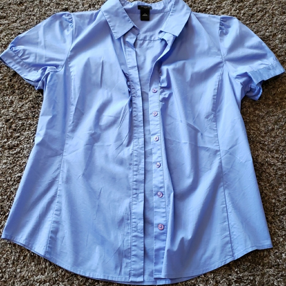 Blue button down blouse